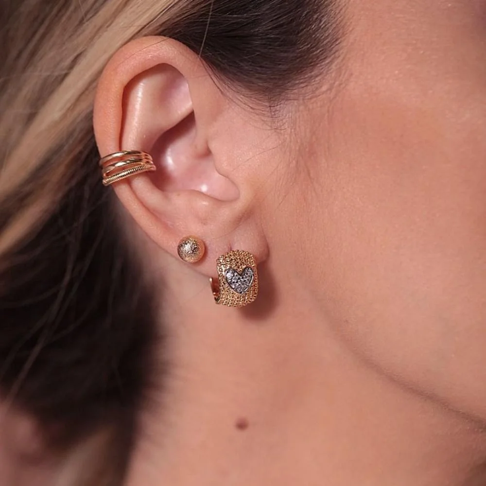 BRINCO BOLINHA TEXTURA G