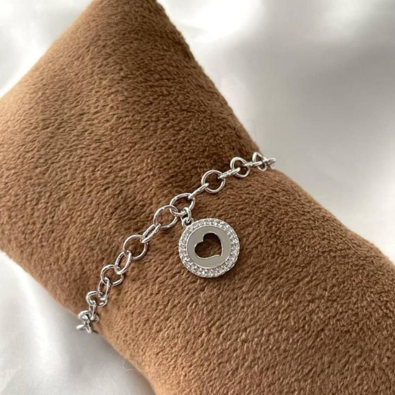 PULSEIRA ELOS COM PINGENTE CORAÇÃO