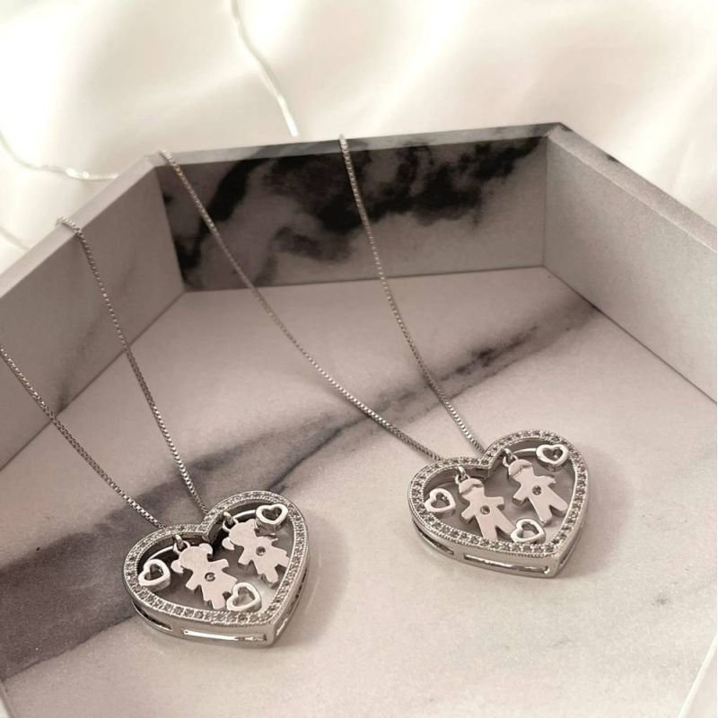 COLAR CORAÇÃO VAZADO FILHOS