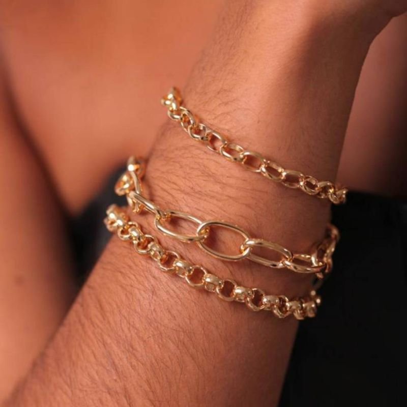 PULSEIRA ELOS GRANDES FECHO BOIA - OURO 18K - 12