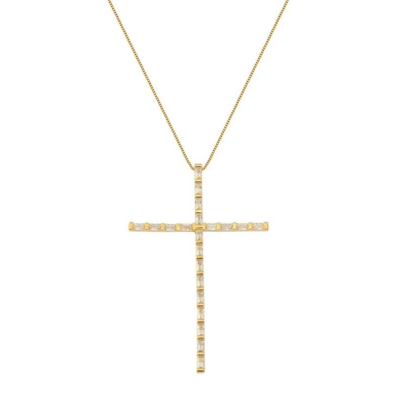 COLAR DE CRUZ DE BAGUETE