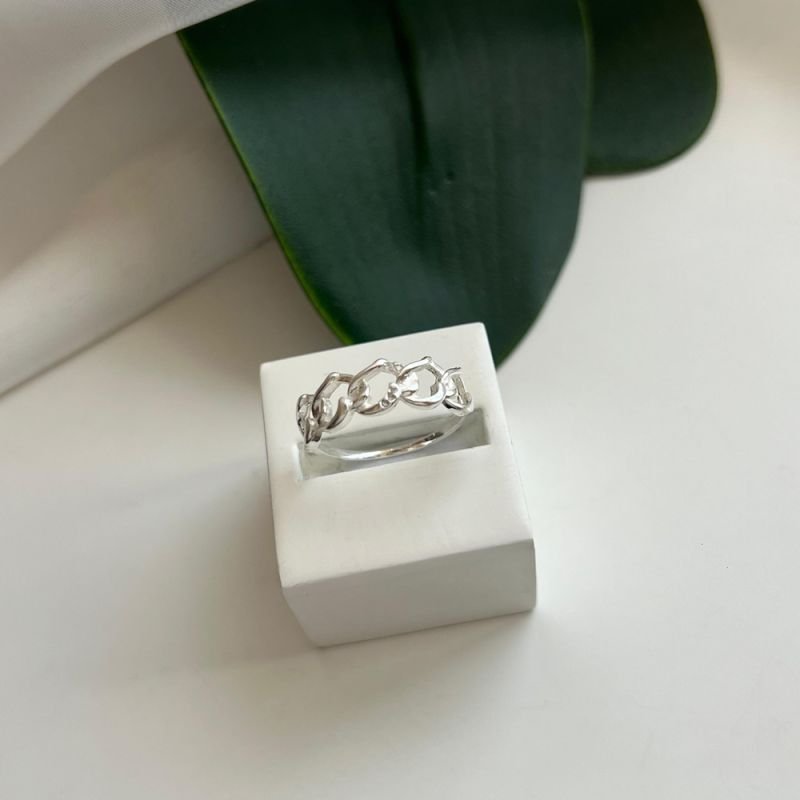 ANEL 5 CORAÇÕES PRATA