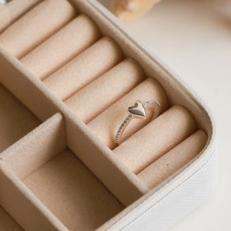 ANEL CORAÇÃO PRATA