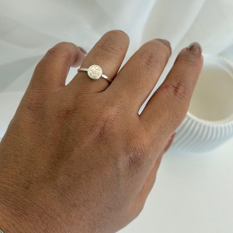 ANEL ESTRELA LISA PRATA