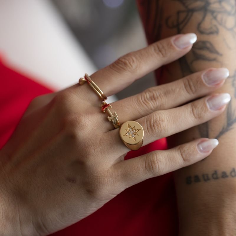 ANEL ESTRELA OCTAGRAMA