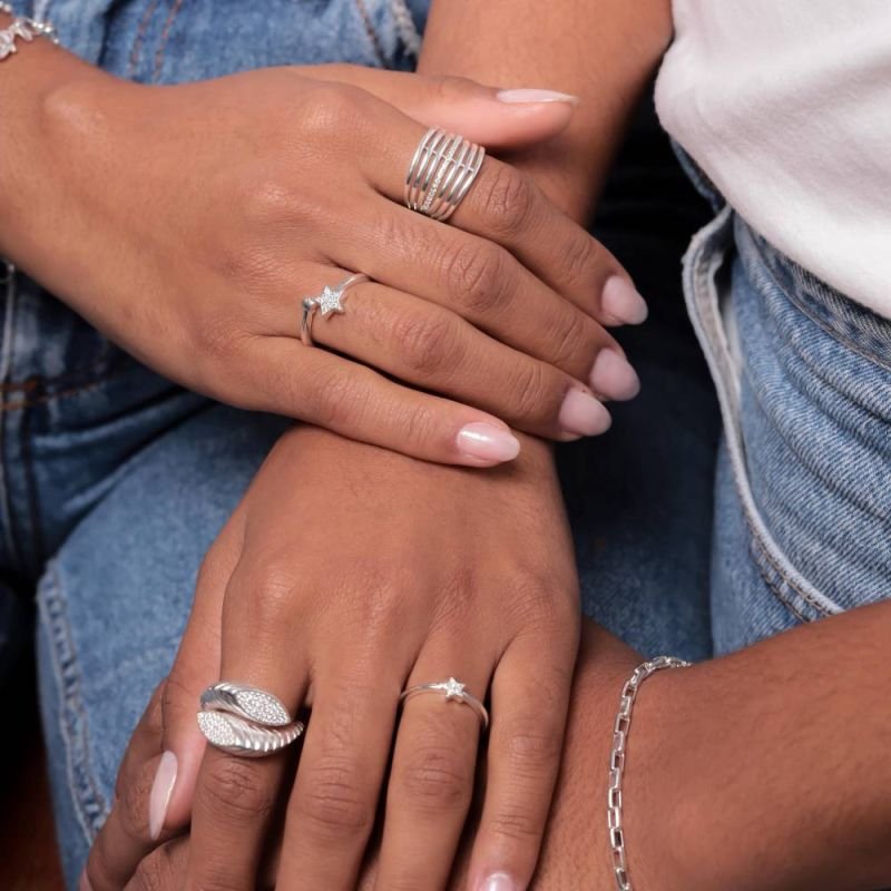ANEL ESTRELA PRATA