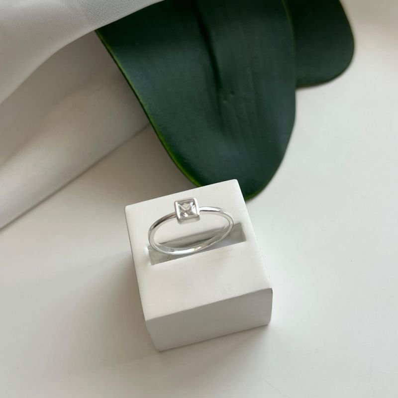 ANEL QUADRADINHO PRATA