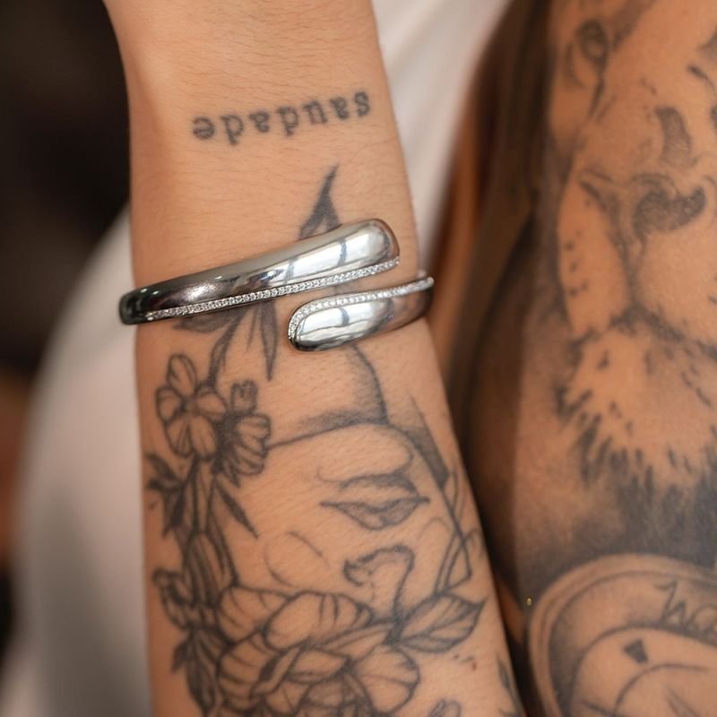 BRACELETE LISO C/ZIRCÔNIAS