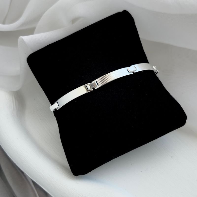 BRACELETE MASC PLACA PRATA