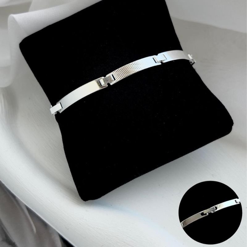 BRACELETE MASC PLACA PRATA