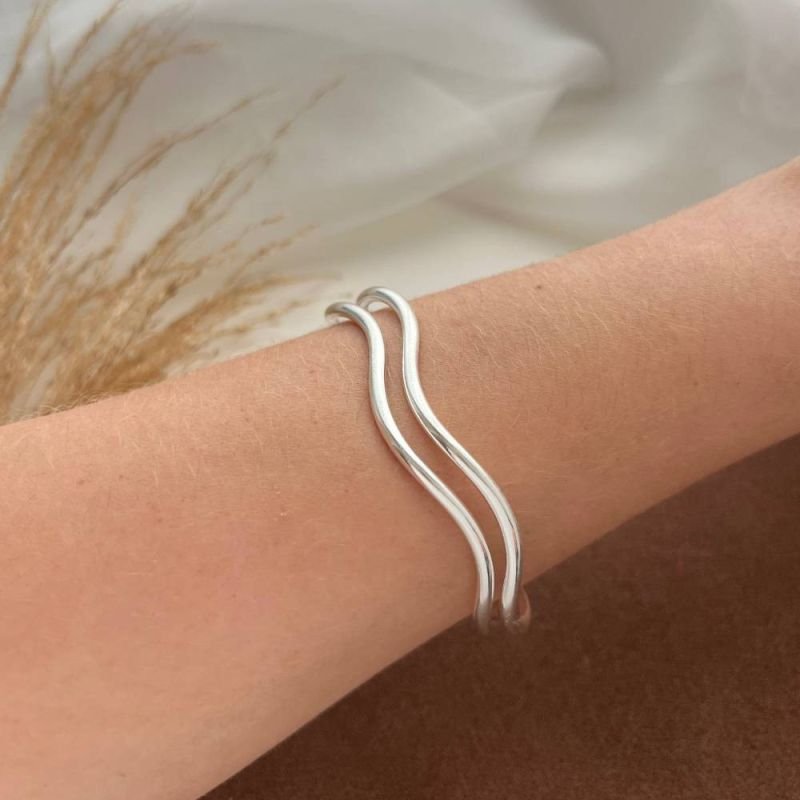 BRACELETE ONDAS PRATA