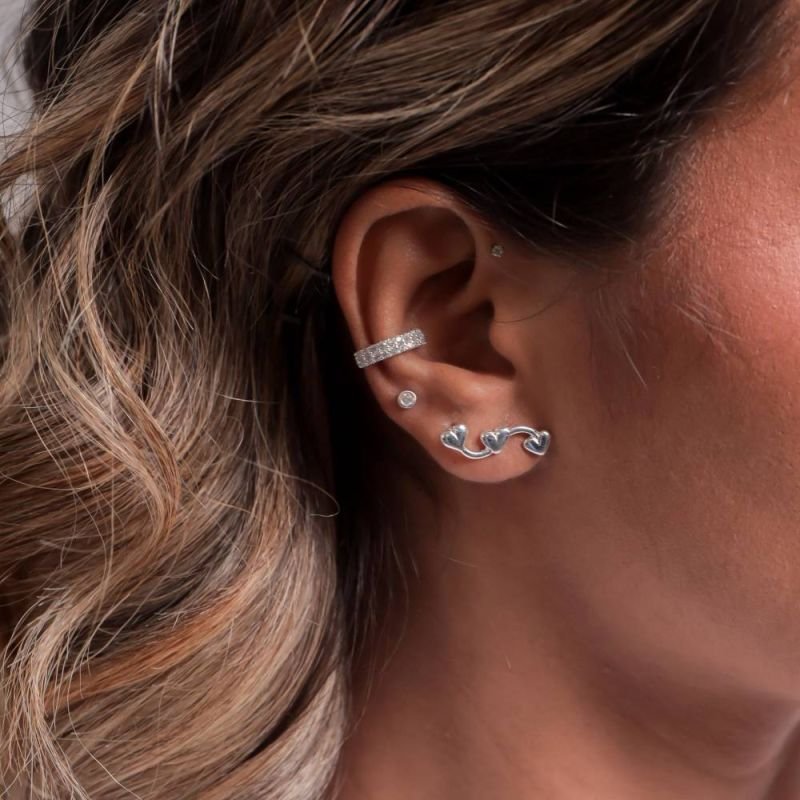 BRINCO 3 CORAÇÕES PRATA