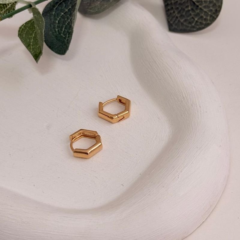 BRINCO ARGOLA HEXAGONAL