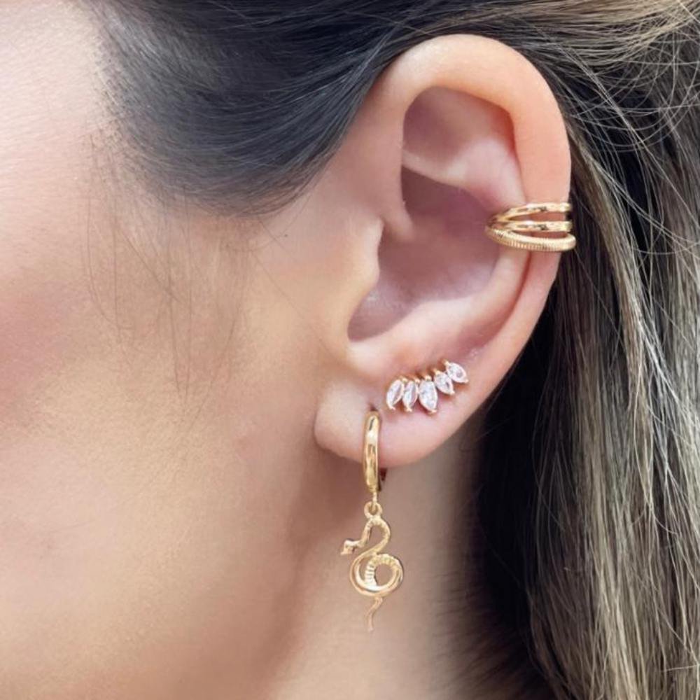 BRINCO ARGOLA LISA PINGENTE SERPENTE