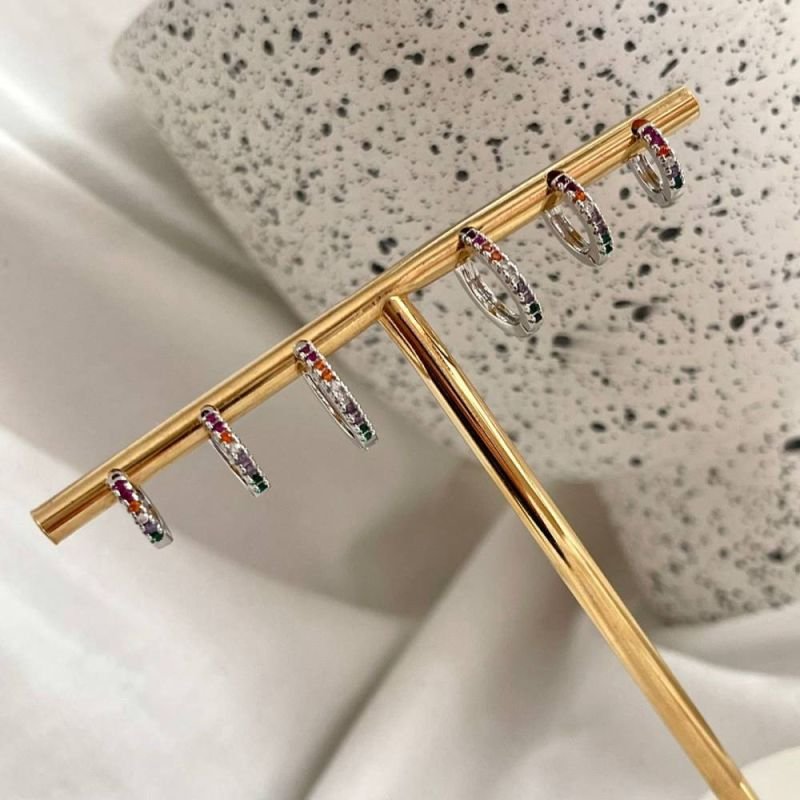 BRINCO ARGOLA ZIRCÔNIAS COLORFULL G