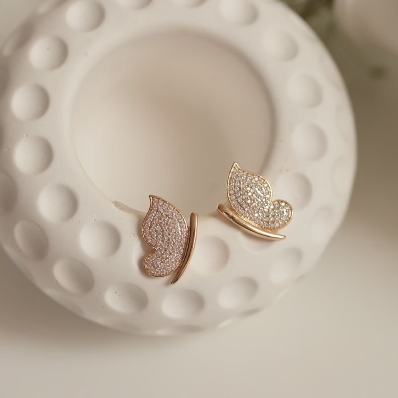 BRINCO BORBOLETA CRAVEJADO