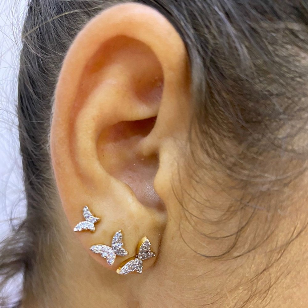 BRINCO BORBOLETA CRAVEJADO G