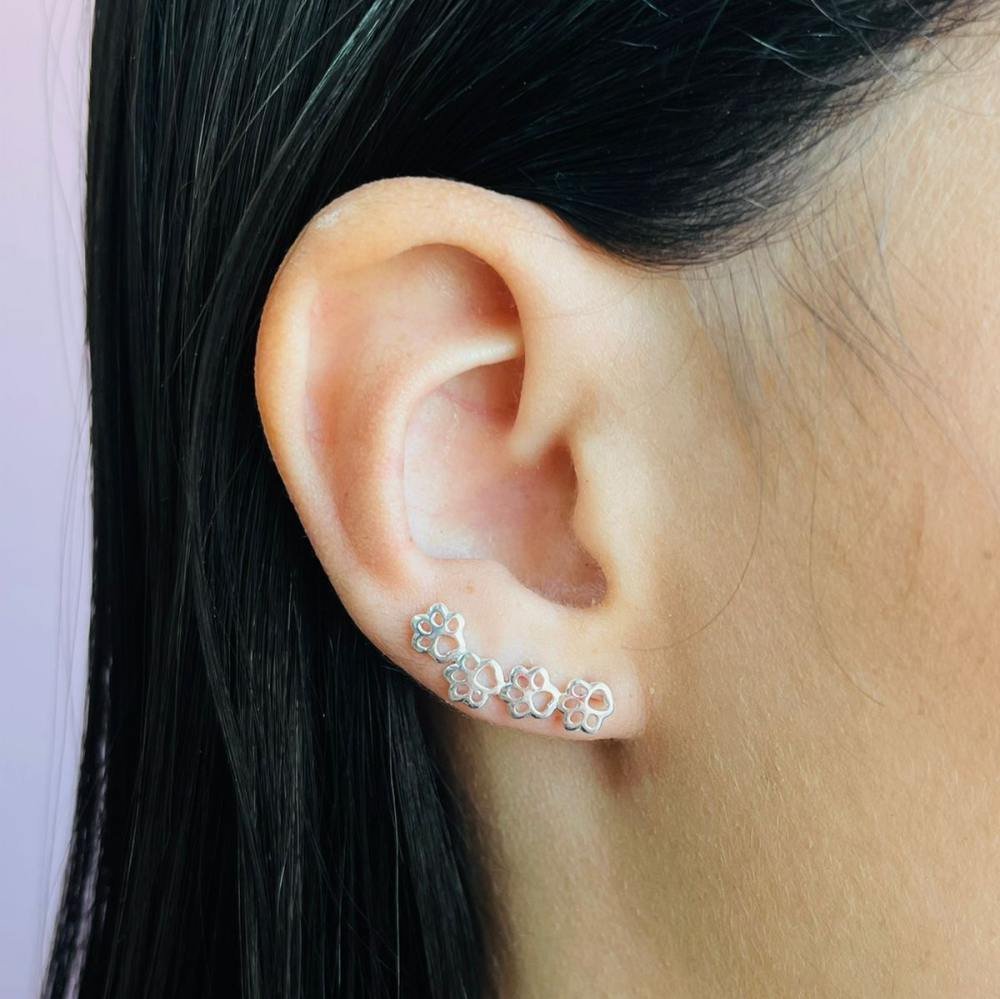 BRINCO EARCUF PATINHAS PRATA 925