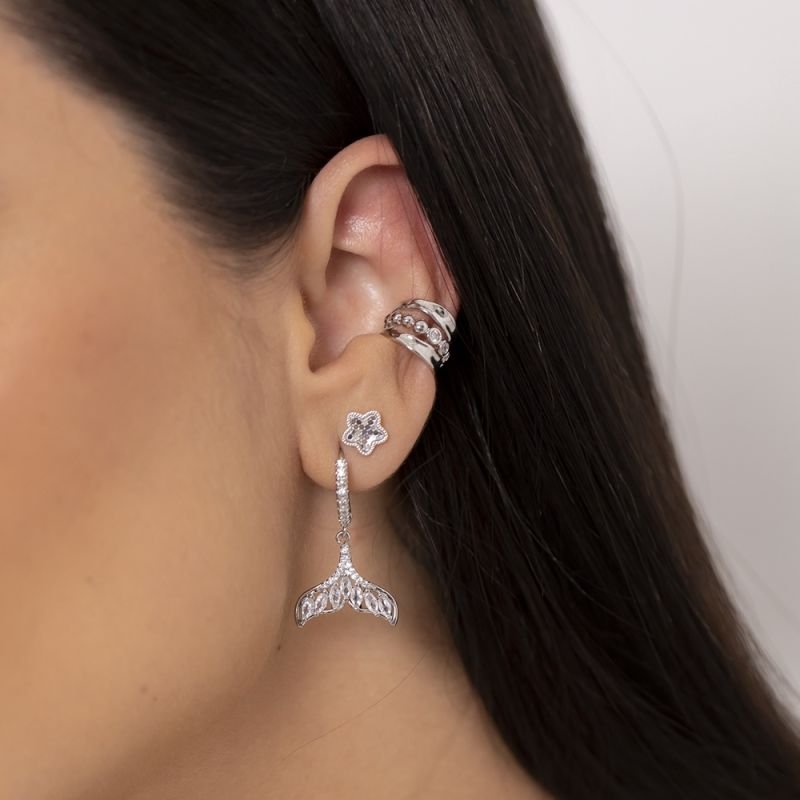 BRINCO ESTRELA DIAMANTADO PRATA