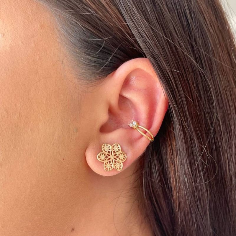 BRINCO FLOR TEXTURIZADA