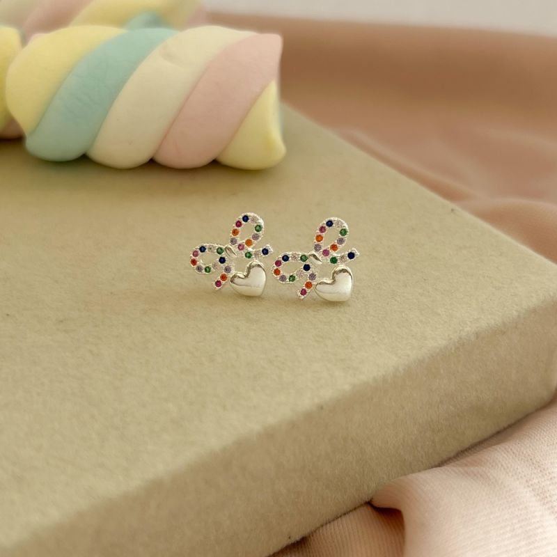 BRINCO LAÇO COLOR PRATA