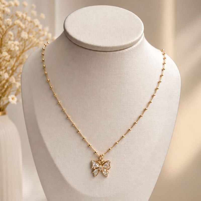 COLAR BORBOLETA CRISTAL