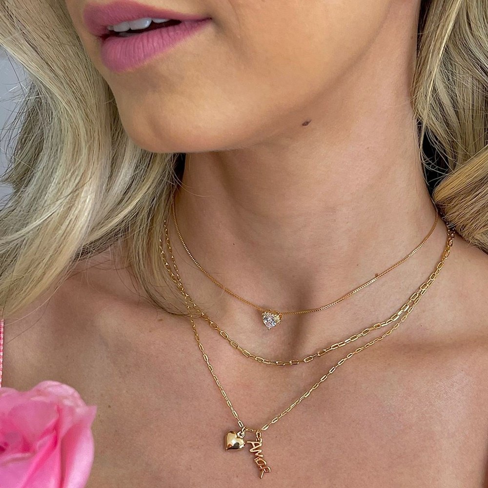 COLAR CARTIER PINGENTE AMOR E CORAÇÃO