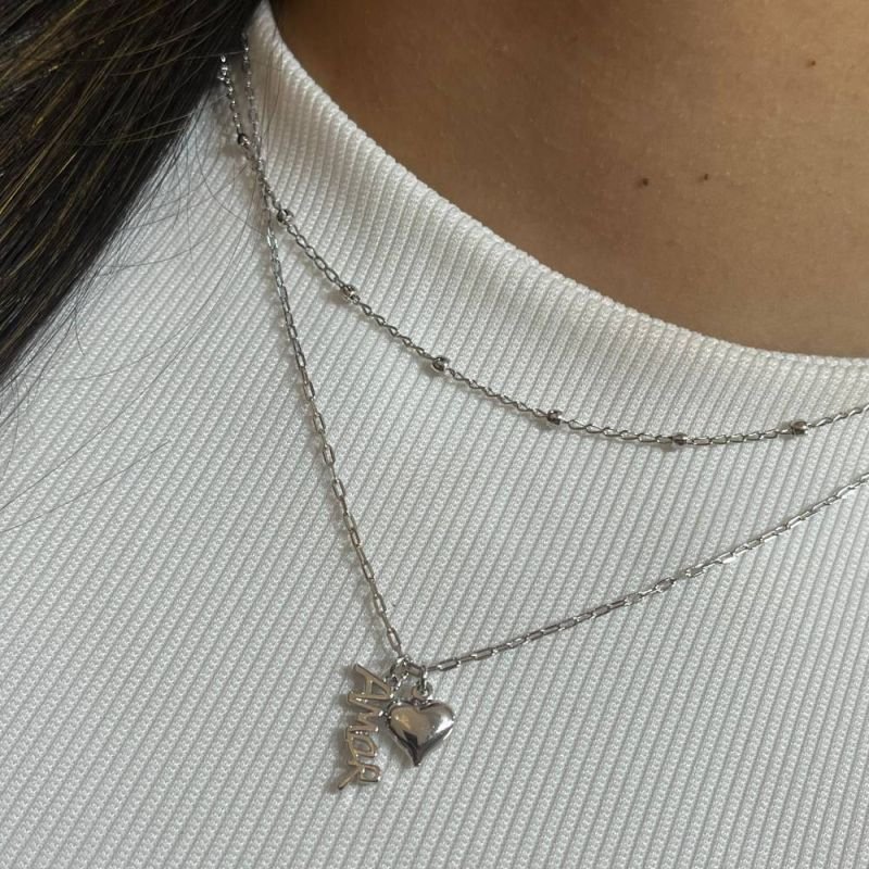 COLAR CARTIER PINGENTE AMOR E CORAÇÃO