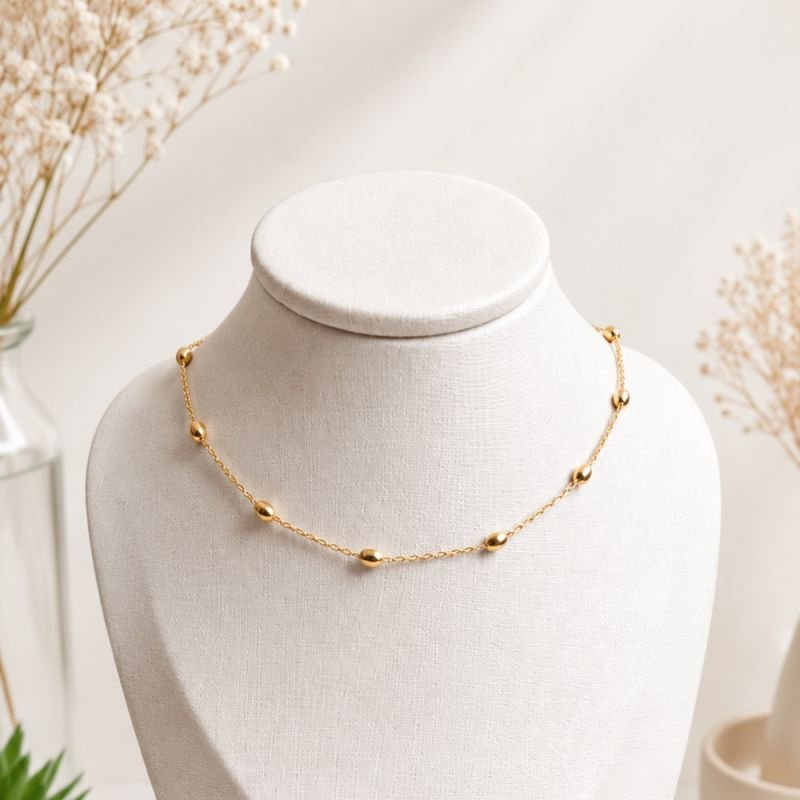 COLAR CHOKER BOLINHAS OVAIS