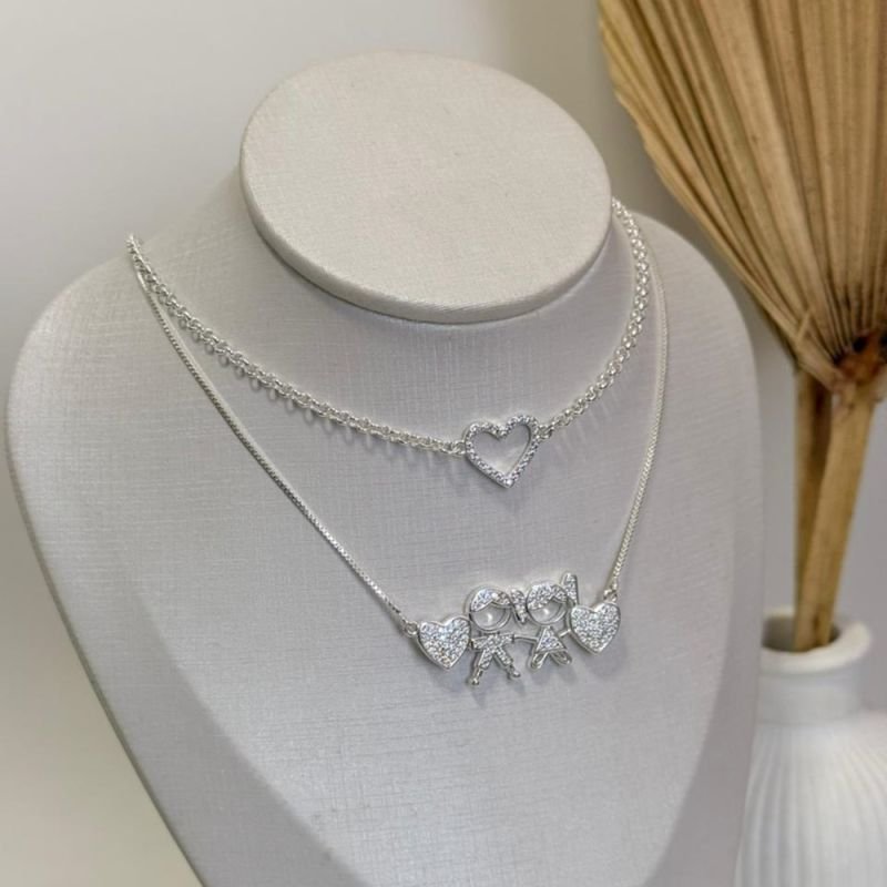 COLAR CHOKER CORAÇÃO PRATA