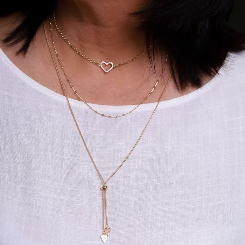 COLAR CHOKER CORAÇÃO VAZADO