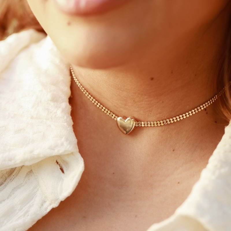 COLAR CHOKER ESTEIRA CORAÇÃO