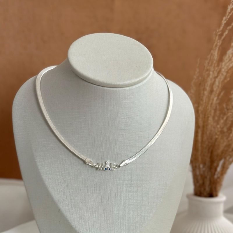 COLAR CHOKER FITA APARECIDA PRATA