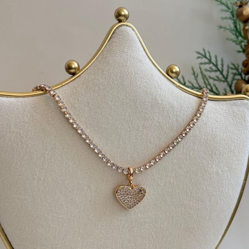 COLAR CHOKER RIVIERA C/CORAÇÃO