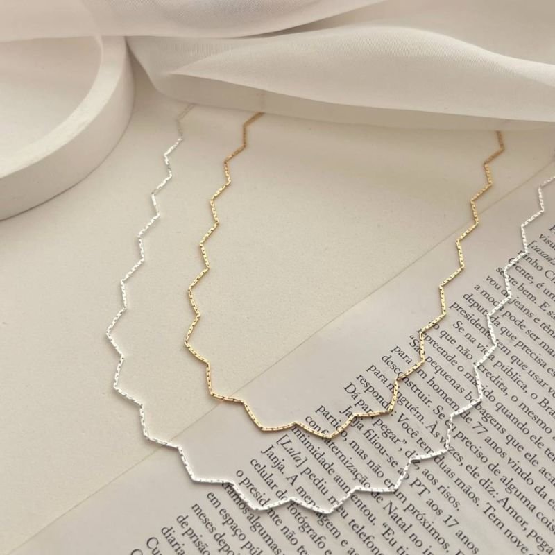 COLAR CHOKER ZIGZAG PRATA