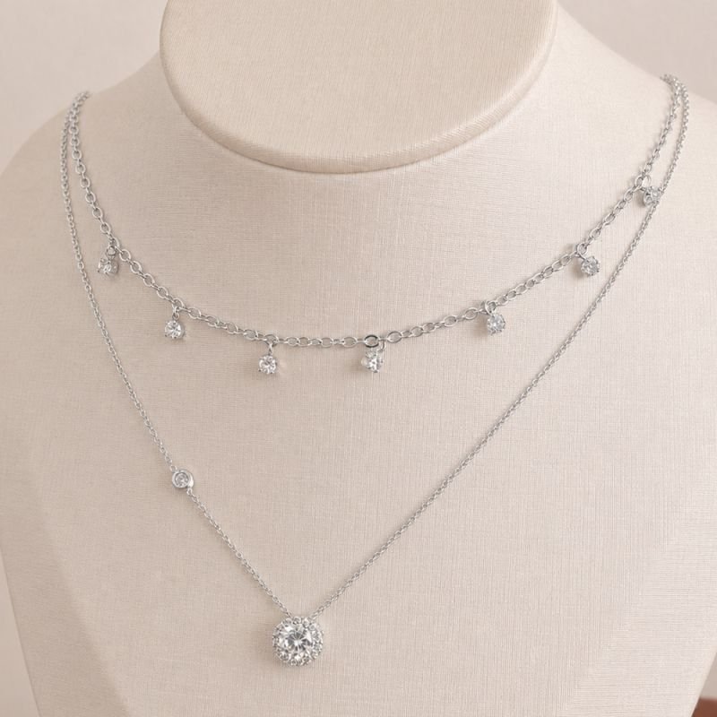 COLAR CHOKER ZIRCÔNIAS PRATA