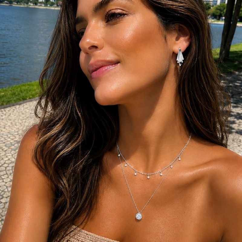COLAR CHOKER ZIRCÔNIAS PRATA