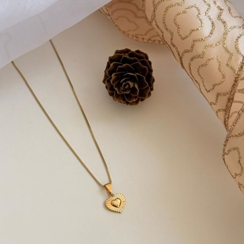 COLAR CORAÇÃO TEXTURADO/LISO