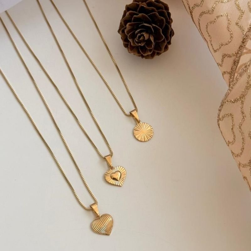 COLAR CORAÇÃO TEXTURADO/LISO