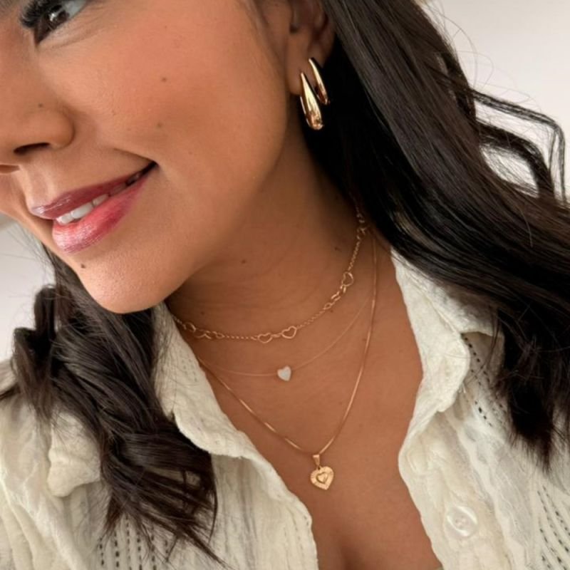 COLAR CORAÇÃO TEXTURADO/LISO