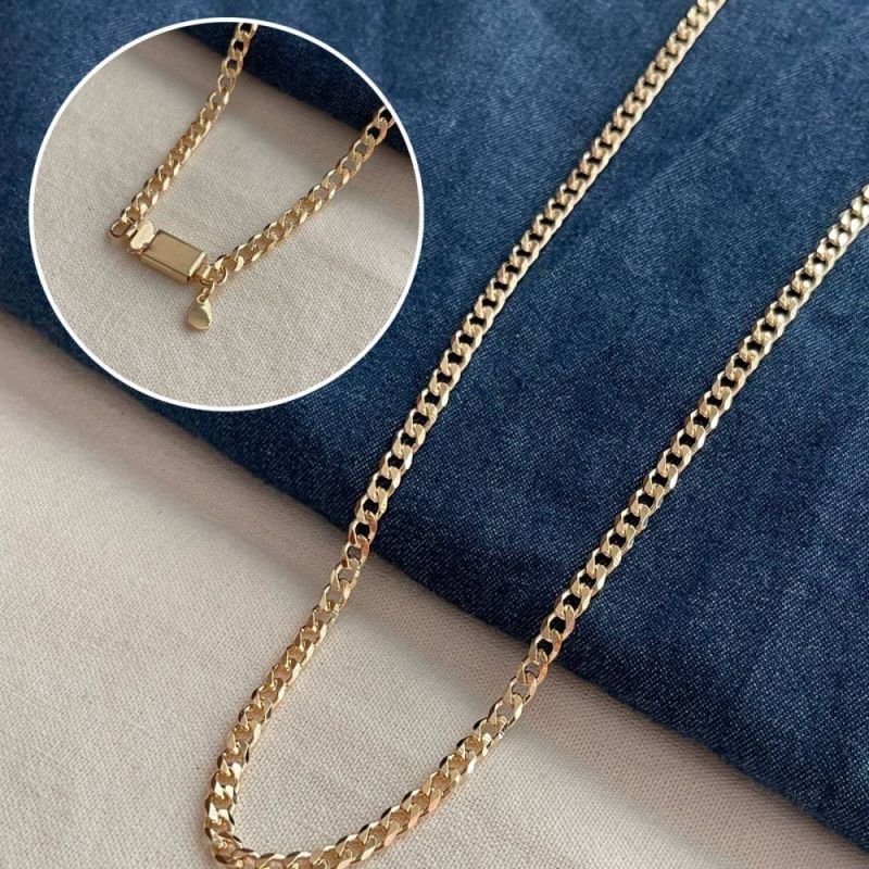 COLAR CORRENTE ELINHOS MASC - OURO 18K - 12