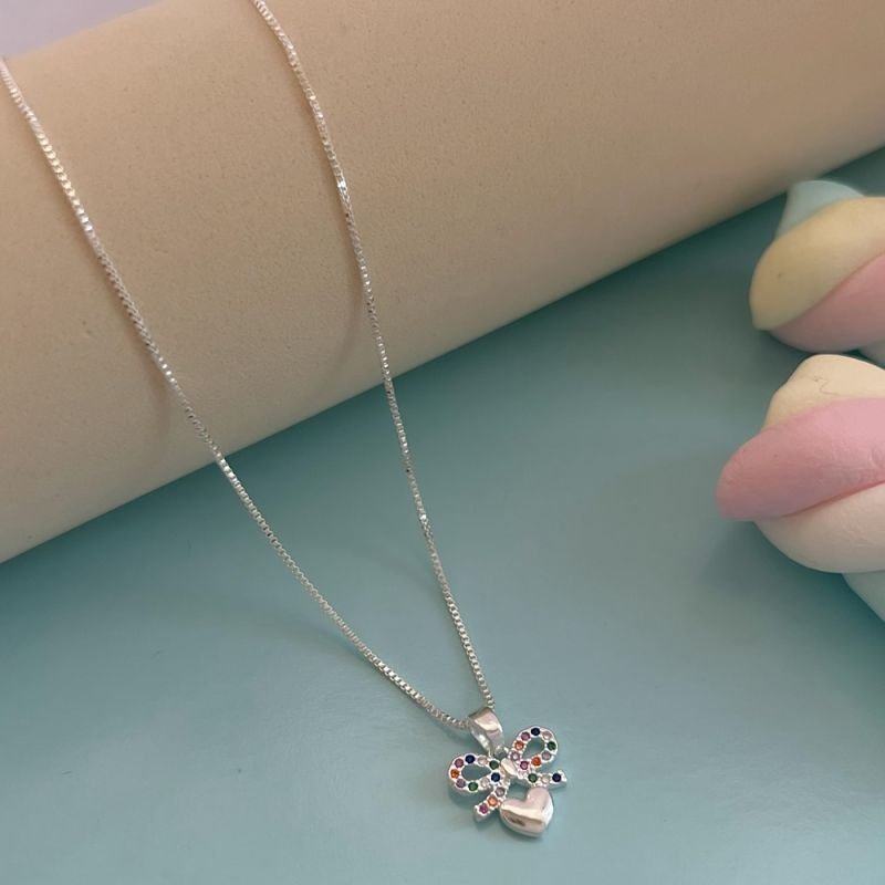 COLAR LAÇO COLOR PRATA