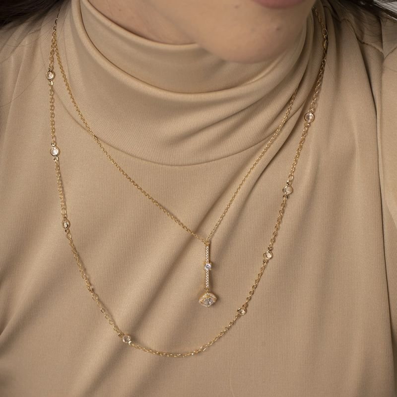 COLAR LONGO ZIRCÔNIAS