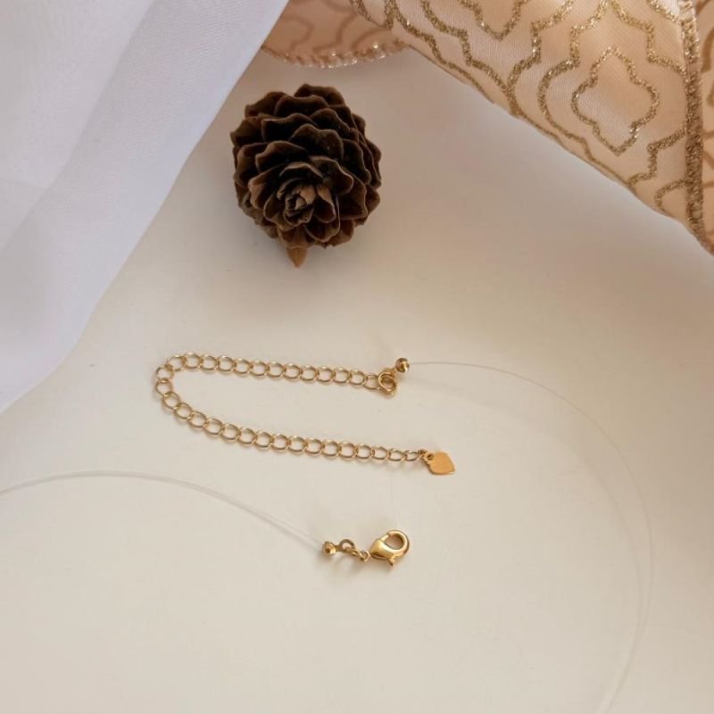 COLAR NYLON CORAÇÃO MADREPÉROLA