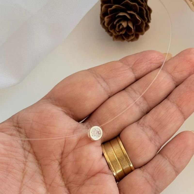 COLAR NYLON LUZ PRATA