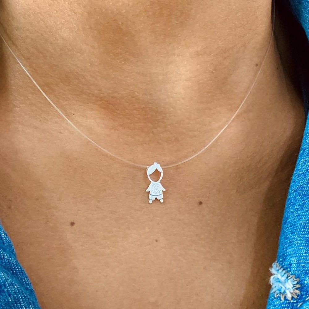 COLAR NYLON MENINO PRATA 925