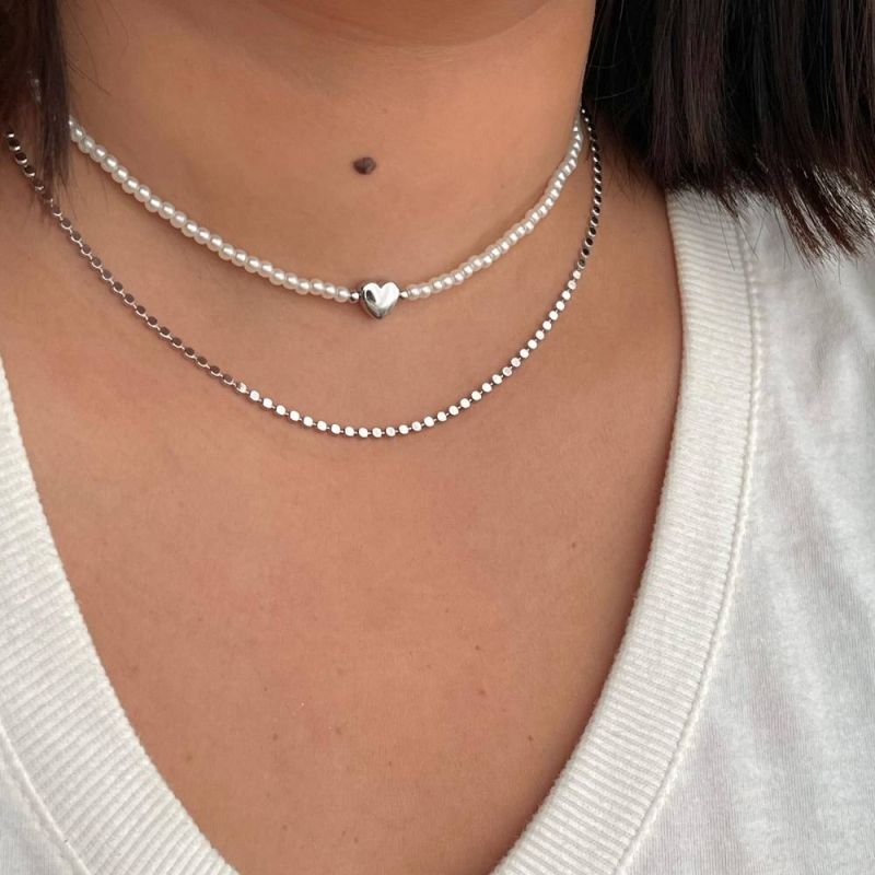 COLAR PÉROLAS COM CORAÇÃO