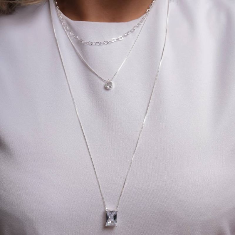 COLAR PONTO DE LUZ PRATA