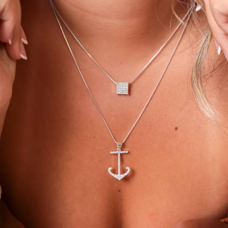 COLAR QUADRADO PRATA