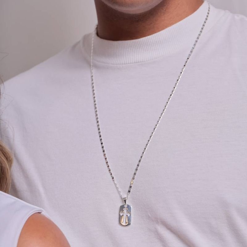 CORRENTE MASC PIASTRINE PRATA